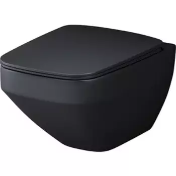 Унитаз подвесной безободковый Am.Pm Inspire V2.0 с сиденьем микролифт, черный матовый (C50A1700MBSC)