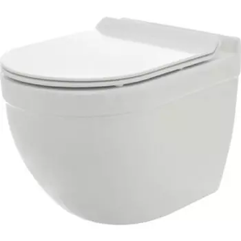 Унитаз подвесной безободковый AQUAme Rimless c сиденьем микролифт (AQM2006)