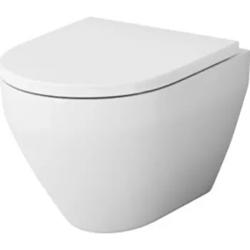 Унитаз подвесной безободковый Am.Pm Spirit 2.0 FlashClean с сиденьем микролифт (C701700WH, C707858WH)
