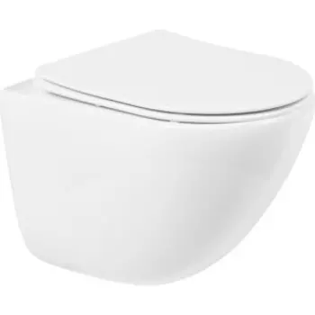 Унитаз подвесной безободковый BelBagno Amanda тонкое сиденье микролифт (BB051CHR, BB051SC)