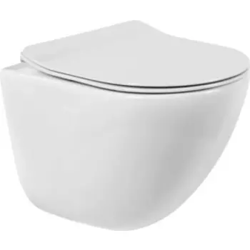 Унитаз подвесной безободковый BelBagno Amanda тонкое сиденье микролифт (BB051CHR, BB2034SC)