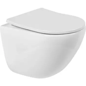 Унитаз подвесной безободковый BelBagno Amanda тонкое сиденье микролифт (BB051CHR, BB2031SC)