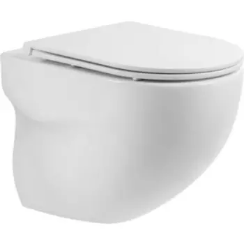 Унитаз подвесной безободковый BelBagno Onda тонкое сиденье микролифт (BB066CHR, BB870SC)