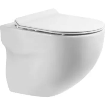 Унитаз подвесной безободковый BelBagno Onda тонкое сиденье микролифт (BB066CHR, BB2111SC)