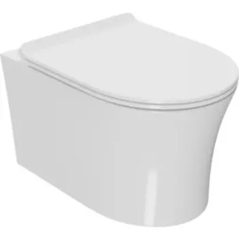 Унитаз подвесной безободковый Point Вега с сиденьем микролифт, белый (PN41711)