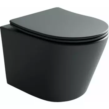 Унитаз подвесной безободковый Ceramicanova Balearica Rimless с сиденьем микролифт, темный антрацит матовый (CN6000MDH)