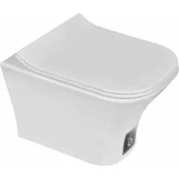 Унитаз подвесной безободковый Emmy с сиденьем микролифт, белый (EY-7002)