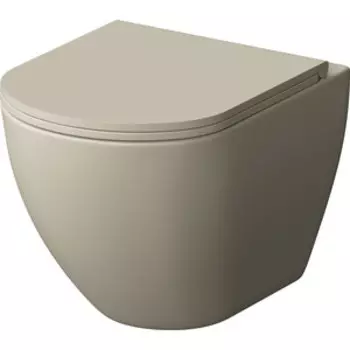 Унитаз подвесной Grossman с тонким сиденьем-микролифт, бежевый матовый (GR-4455BEMS)