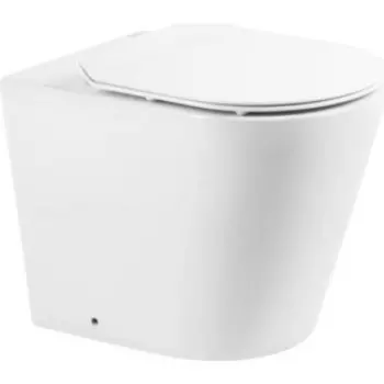 Унитаз приставной безободковый BelBagno Flay-R тонкое сиденье микролифт (BB1003CBR, BB2111SC)