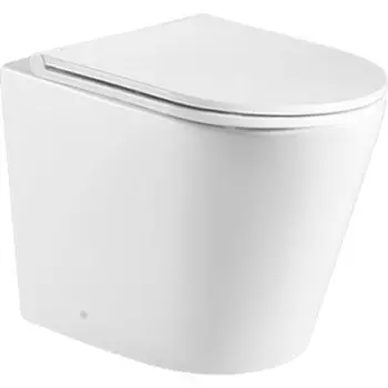 Унитаз приставной безободковый BelBagno Flay-R тонкое сиденье микролифт (BB1003CBR, BB870SC)