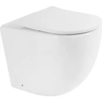 Унитаз приставной безободковый BelBagno Sfera-R тонкое сиденье микролифт (BB2141CBR, BB2031SC)