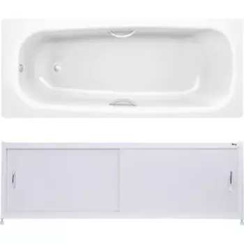 Ванна стальная BLB Universal HG 170х75 с экраном Emmy Бланка, ножками, ручками и шумоизоляцией