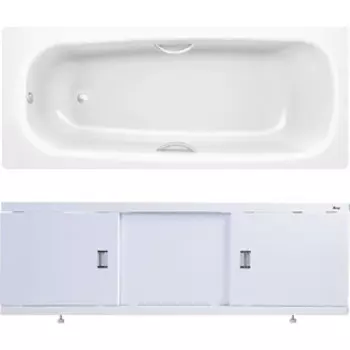 Ванна стальная BLB Universal HG 170х75 с экраном Emmy Виктория, ножками, ручками и шумоизоляцией