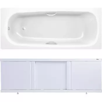 Ванна стальная BLB Universal HG 170х75 с экраном Emmy Элис, ножками, ручками и шумоизоляцией