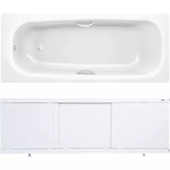 Ванна стальная BLB Universal HG 170х75 с экраном Emmy Соната, ножками, ручками и шумоизоляцией