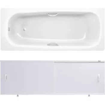 Ванна стальная BLB Universal HG 170х75 с экраном Emmy Эко, ножками, ручками и шумоизоляцией