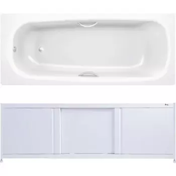 Ванна стальная BLB Universal HG 170х75 с экраном Emmy Бриз, ножками, ручками и шумоизоляцией