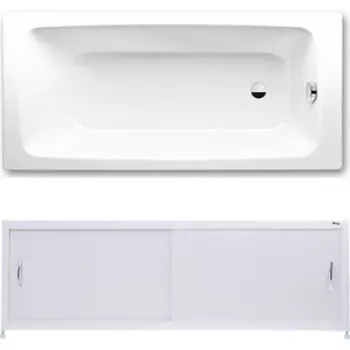 Ванна стальная Kaldewei Cayono 747 150x70 с экраном Emmy Бланка и ножками