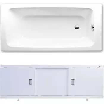 Ванна стальная Kaldewei Cayono 747 150x70 с экраном Emmy Виктория и ножками