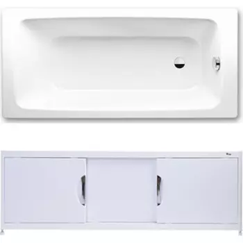 Ванна стальная Kaldewei Cayono 747 150x70 с экраном Emmy Малибу и ножками