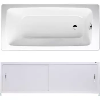 Ванна стальная Kaldewei Cayono 747 Antislip, Easy Clean 150x70 с экраном Emmy Бланка и ножками