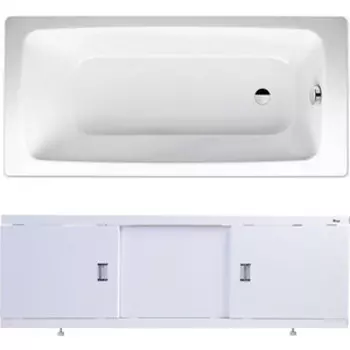 Ванна стальная Kaldewei Cayono 747 Antislip, Easy Clean 150x70 с экраном Emmy Виктория и ножками