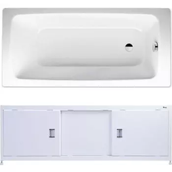 Ванна стальная Kaldewei Cayono 747 Antislip, Easy Clean 150x70 с экраном Emmy Монро и ножками