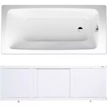 Ванна стальная Kaldewei Cayono 747 Antislip, Easy Clean 150x70 с экраном Emmy Соната и ножками