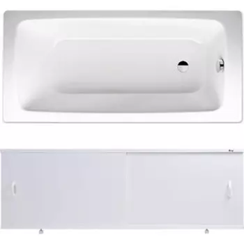 Ванна стальная Kaldewei Cayono 747 Antislip, Easy Clean 150x70 с экраном Emmy Эко и ножками