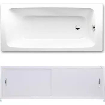 Ванна стальная Kaldewei Cayono 747 Easy-Clean 150x70 с экраном Emmy Бланка и ножками
