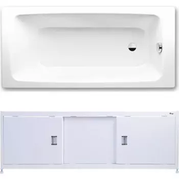 Ванна стальная Kaldewei Cayono 747 Easy-Clean 150x70 с экраном Emmy Монро и ножками