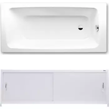 Ванна стальная Kaldewei Cayono 748 160x70 с экраном Emmy Бланка и ножками
