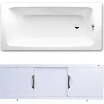 Ванна стальная Kaldewei Cayono 748 160x70 с экраном Emmy Валенсия и ножками