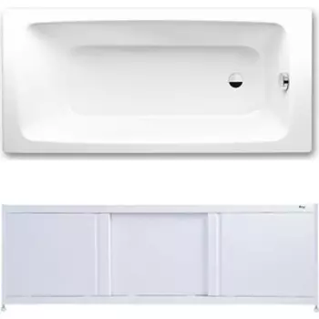 Ванна стальная Kaldewei Cayono 748 160x70 с экраном Emmy Бриз и ножками