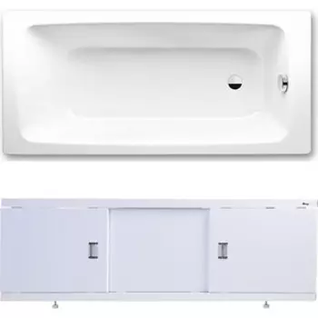 Ванна стальная Kaldewei Cayono 749 170x70 с экраном Emmy Виктория и ножками