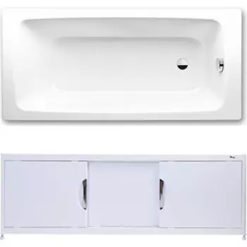 Ванна стальная Kaldewei Cayono 749 170x70 с экраном Emmy Малибу и ножками