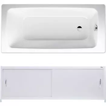 Ванна стальная Kaldewei Cayono 749 Antislip, Easy Clean 170x70 с экраном Emmy Бланка и ножками