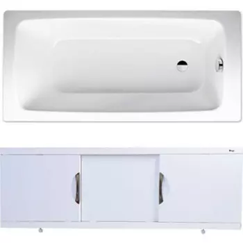 Ванна стальная Kaldewei Cayono 749 Antislip, Easy Clean 170x70 с экраном Emmy Валенсия и ножками