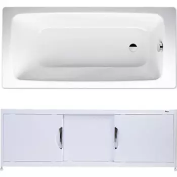 Ванна стальная Kaldewei Cayono 749 Antislip, Easy Clean 170x70 с экраном Emmy Малибу и ножками