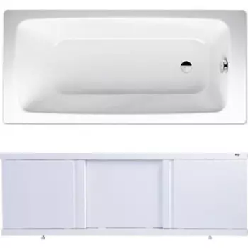 Ванна стальная Kaldewei Cayono 749 Antislip, Easy Clean 170x70 с экраном Emmy Элис и ножками