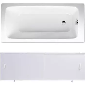 Ванна стальная Kaldewei Cayono 749 Antislip, Easy Clean 170x70 с экраном Emmy Эко и ножками