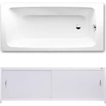 Ванна стальная Kaldewei Cayono 750 170x75 с экраном Emmy Бланка и ножками