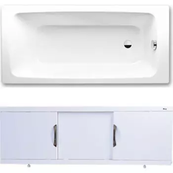 Ванна стальная Kaldewei Cayono 750 170x75 с экраном Emmy Валенсия и ножками