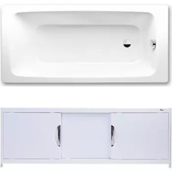 Ванна стальная Kaldewei Cayono 750 170x75 с экраном Emmy Малибу и ножками