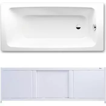 Ванна стальная Kaldewei Cayono 750 170x75 с экраном Emmy Бриз и ножками