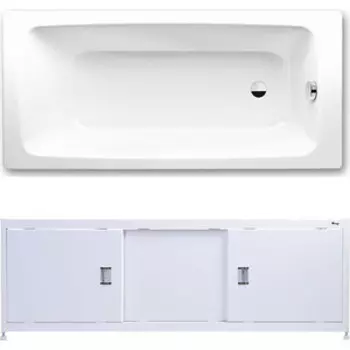 Ванна стальная Kaldewei Cayono 750 Easy-Clean 170x75 с экраном Emmy Монро и ножками