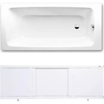 Ванна стальная Kaldewei Cayono 750 Easy-Clean 170x75 с экраном Emmy Соната и ножками