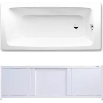 Ванна стальная Kaldewei Cayono 750 Easy-Clean 170x75 с экраном Emmy Бриз и ножками