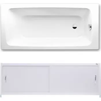 Ванна стальная Kaldewei Cayono 751 180x80 с экраном Emmy Бланка и ножками