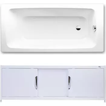 Ванна стальная Kaldewei Cayono 751 180x80 с экраном Emmy Малибу и ножками